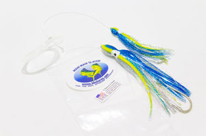 Mahi-Mahi Slayer Tandem Skirt Trolling Lure - JAW Lures - Color:Blue & Silver