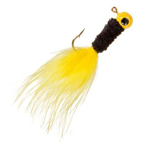 Crappie Jigs - Feathered - Size:1/8 - Color:Black/ Yellow