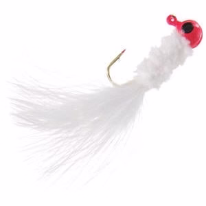 Crappie Jigs - Feathered - Size:1/8 - Color:Pink/White