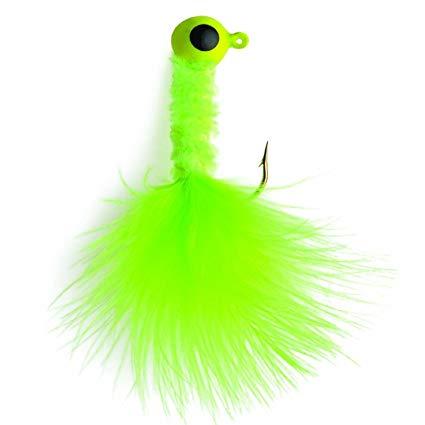 Crappie Jigs - Feathered - Size:1/8 - Color:Chartreuse