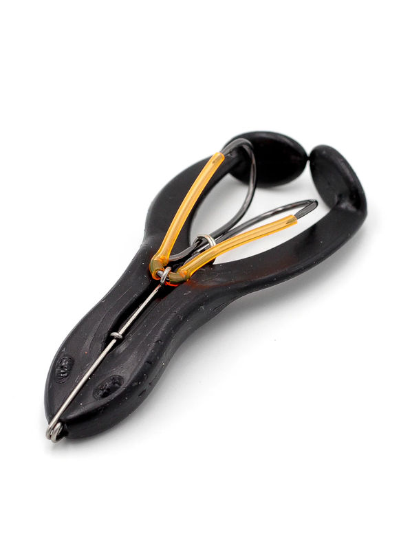 Pre-Rigged Rubber Frog Lure - Size:2.5 - Color:Black