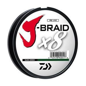 J-Braid x8 Braided Line 80lb 300yds - DAIWA - Color:Dark Green