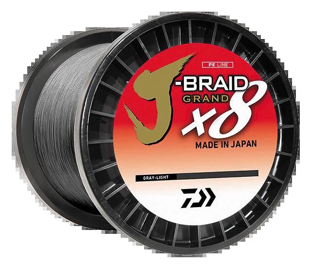 J-Braid Grand x8 Braided 15lb 3000yds - Daiwa - Color:Light Gray