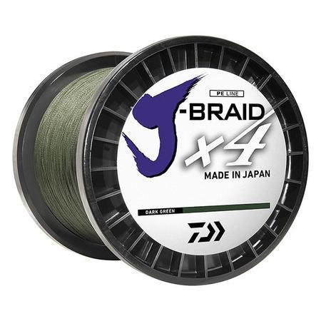 J-Braid x4 Braided Line 80lb 2700m/3000yd - DAIWA - Color:Dark Green