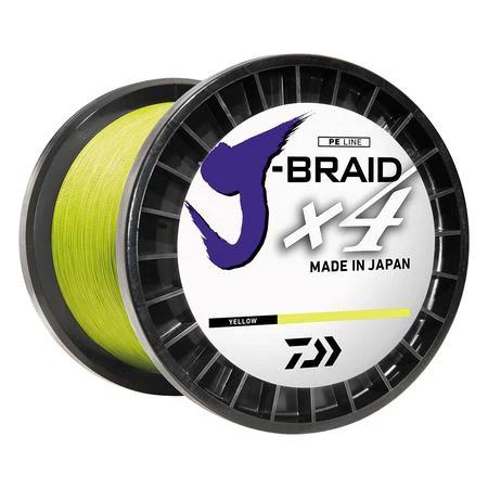 J-Braid x4 Braided Line 80lb 2700m/3000yd - DAIWA - Color:Fluorescent Yellow