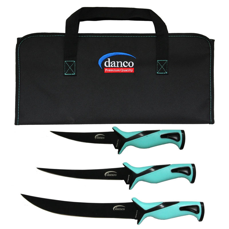 Pro Series 3 Knife Kit With Roll Up Case - Danco - Color:Seafoam