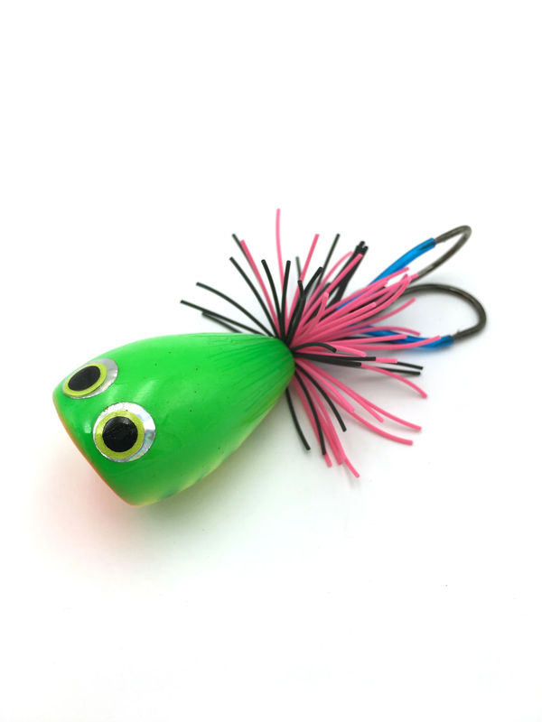 Topwater Popper Frog - Farang Ba Creations - Color:Green