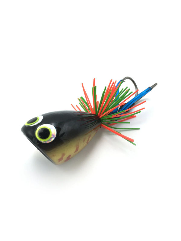 Topwater Popper Frog - Farang Ba Creations - Color:Black
