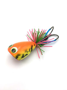 Topwater Popper Frog - Farang Ba Creations - Color:Orange