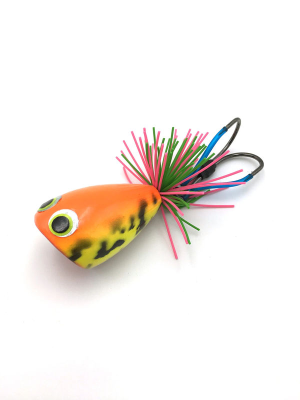Topwater Popper Frog - Farang Ba Creations - Color:Orange