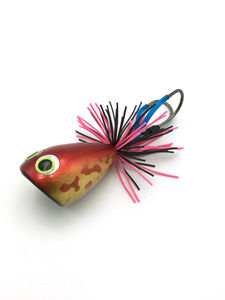 Topwater Popper Frog - Farang Ba Creations - Color:Red