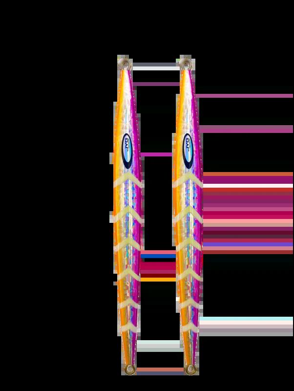 Stryke Collection / Slow Pitch Jigging - JYG - Color:Orange/Purple Glow - Size:140g