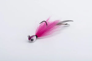 Rooster Bucktail Rattle Jig 1oz - Vense - Color:Maranon - Fucsia/White