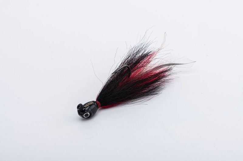 Rooster Bucktail Rattle Jig 1oz - Vense - Color:Colorado - Red/Black