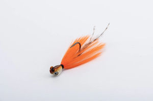 Rooster Bucktail Rattle Jig 1oz - Vense - Color:Mulato - Orange/White