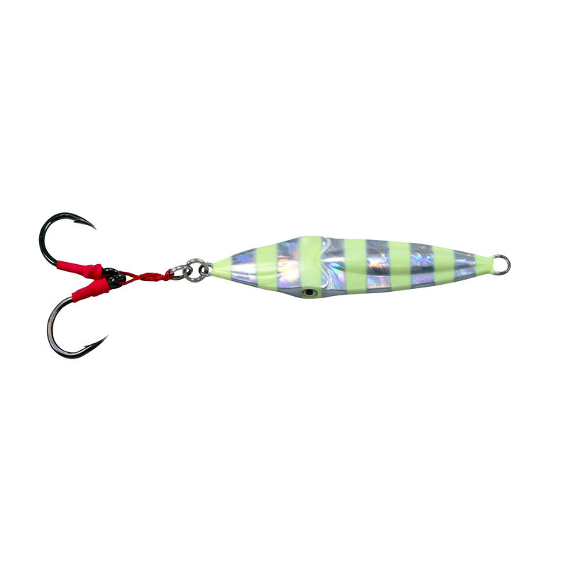 Squish Erratic Fall Jig - Savage Gear - Size:100g - Color:Silver Zebra Glow