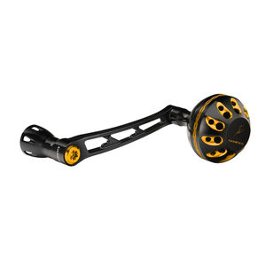 Spinning Reel Handle Aluminum - Gomexus - Size:70mm / Galaxy-38 Daiwa - Color:Black/Gold