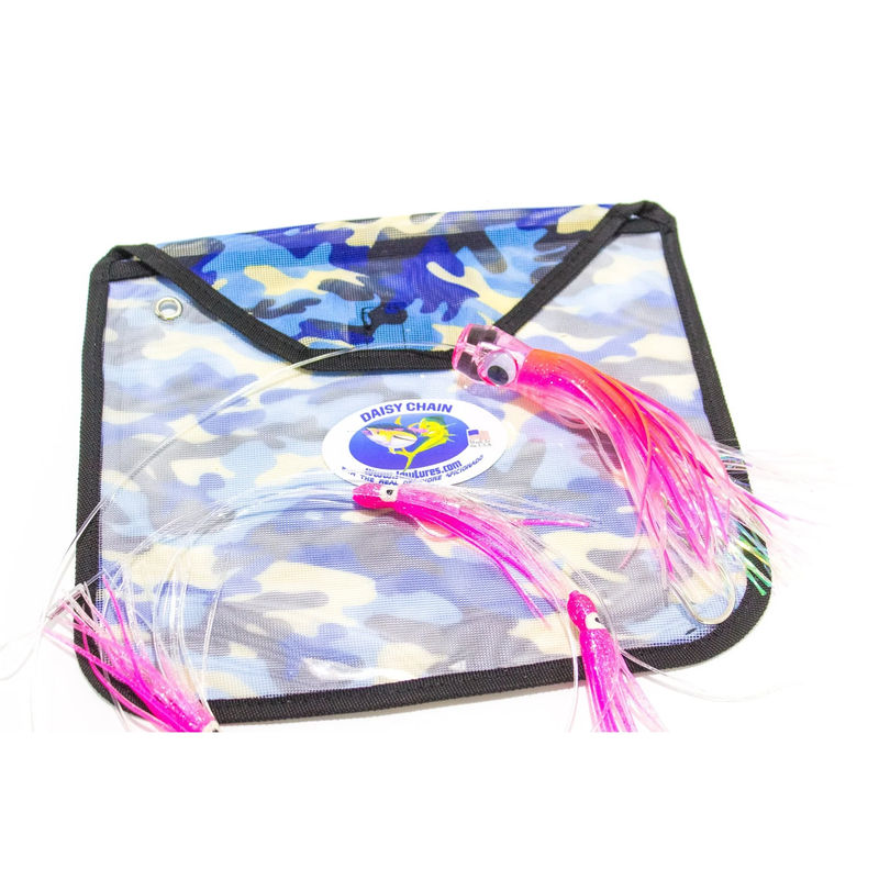 5 Squid Skirt Trolling Daisy Chain - JAW Lures - Color:Pink/Silver Belly
