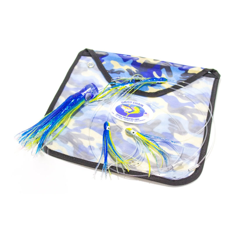 5 Squid Skirt Trolling Daisy Chain - JAW Lures - Color:Blue/Silver Belly