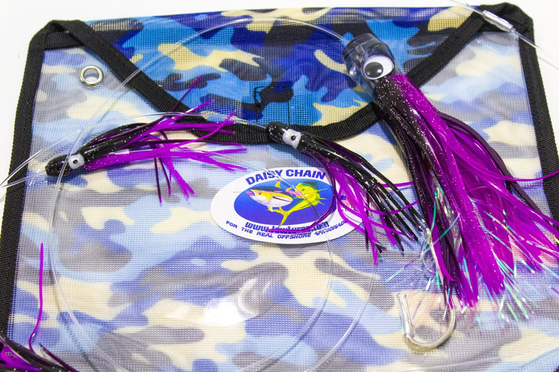 5 Squid Skirt Trolling Daisy Chain - JAW Lures - Color:Black/Purple Belly
