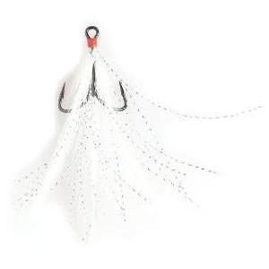 Feathered Treble Hook Red Hook 2pk - Mustad - Size:#4