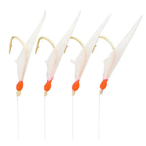 Hayabusa Sabiki Hage Fish Skin - Aurora - Red - Size:# 4