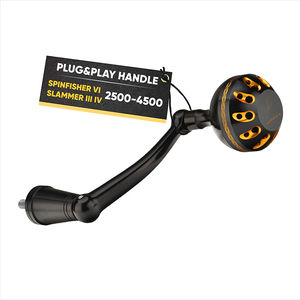 Plug&play Aluminum Power Handle for Penn Spinfisher VI&VII and Slammer III&IV - Gomexus - Color:Black/ Gold - Model:Slammer/Spinfisher 2500-4500 65mm