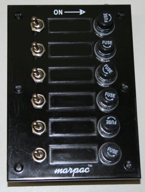 6 Gang Fused Marine Switch Panel - Marpac - Style:Without Boot