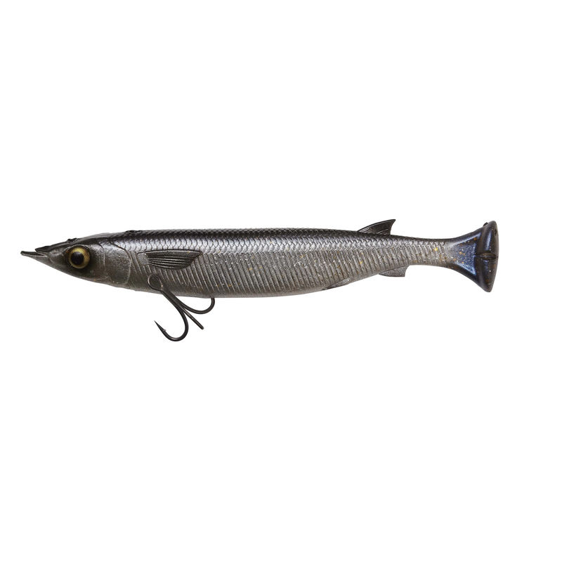 Pulse Tail ballyhoo Line Thru - Savage Gear - Color:Black/Silver - Size:6"