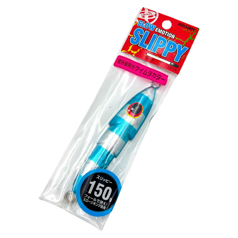 Slow Emotion Slippy Jig - Xesta - Size:150g - Color:Holographic Blue Silver Strip/ Blue Edge