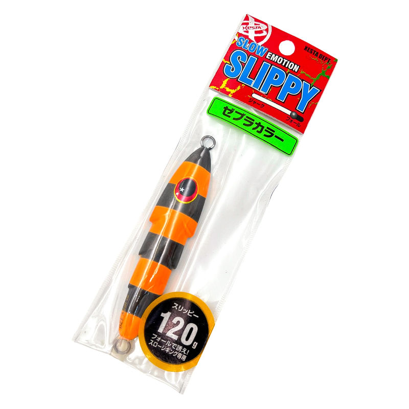 Slow Emotion Slippy Jig - Xesta - Size:120g - Color:Black Orange Strip/ Halo Back