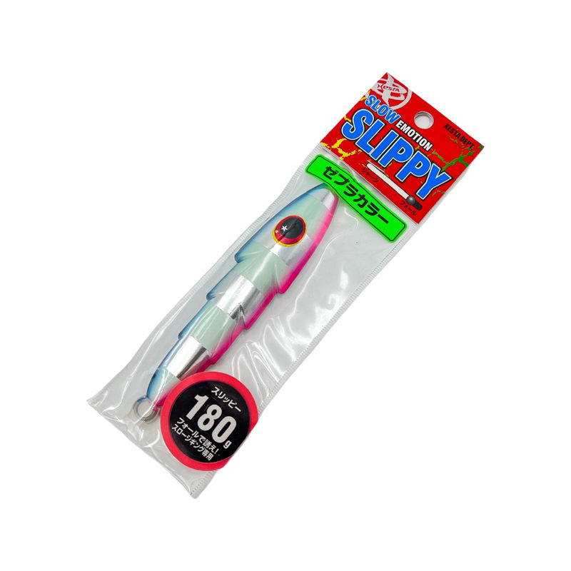 Slow Emotion Slippy Jig - Xesta - Size:180g - Color:Silver/Glow Strip/ Blue Pink Edge