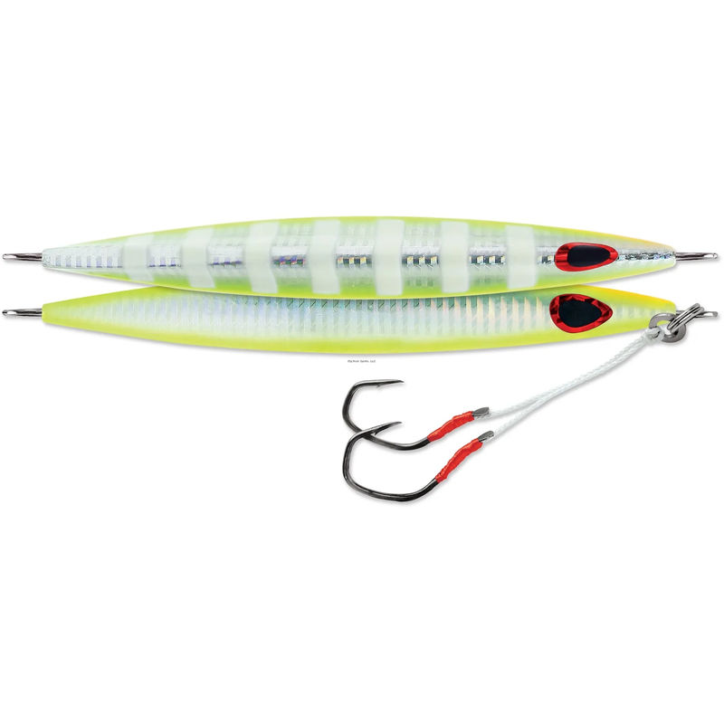 Kensaki Jig - Williamson - Color:Chartreuse Glow Zebra UV - Size:5-1/4 in - Weight:120g • 4-1/4 oz