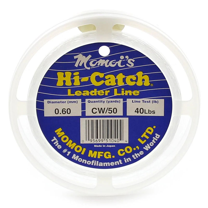 Nylon Monofilament Leader - Momoi's Hi-Catch - Size:50lb - Color:Clear - Yards:50