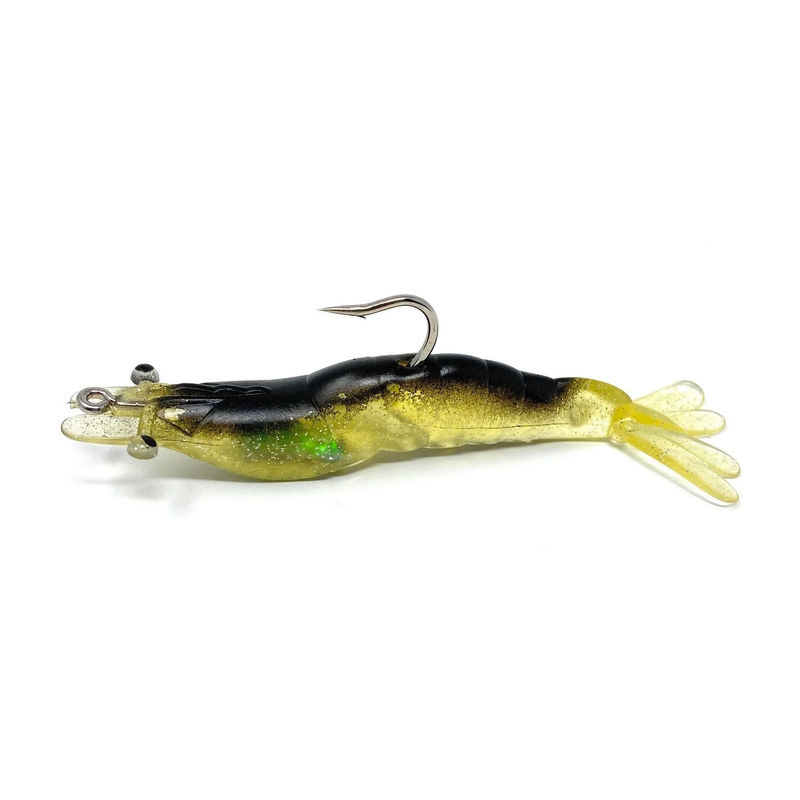 305 Rubber Shrimp 4in - VENSE - Color:Yellow Back 007