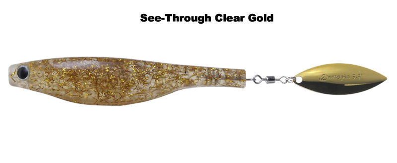 Dartspin - Hyperplastics - Size:5.5 in - Color:See-Through Clear/Gold