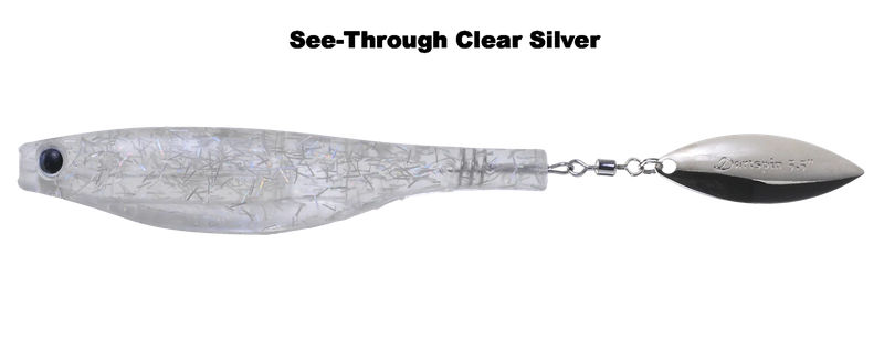 Dartspin - Hyperplastics - Size:5.5 in - Color:See-Through Clear/Silver